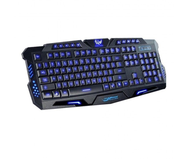 Tastatura gaming iluminata cu fir, 49 x 19 x 5 cm, Negru - HK6700